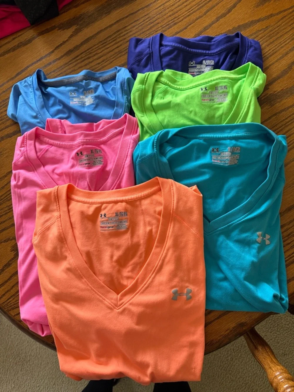 Under Armour Women's V-Neck Performance Tops - Neon & Bright Mix - Picture 1 of 3